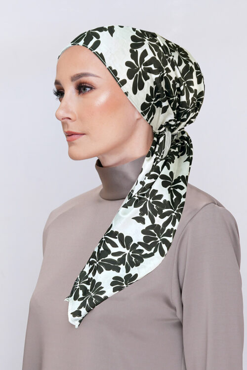 Lady Bonita Turban "Abstract Series" - Bloom Black