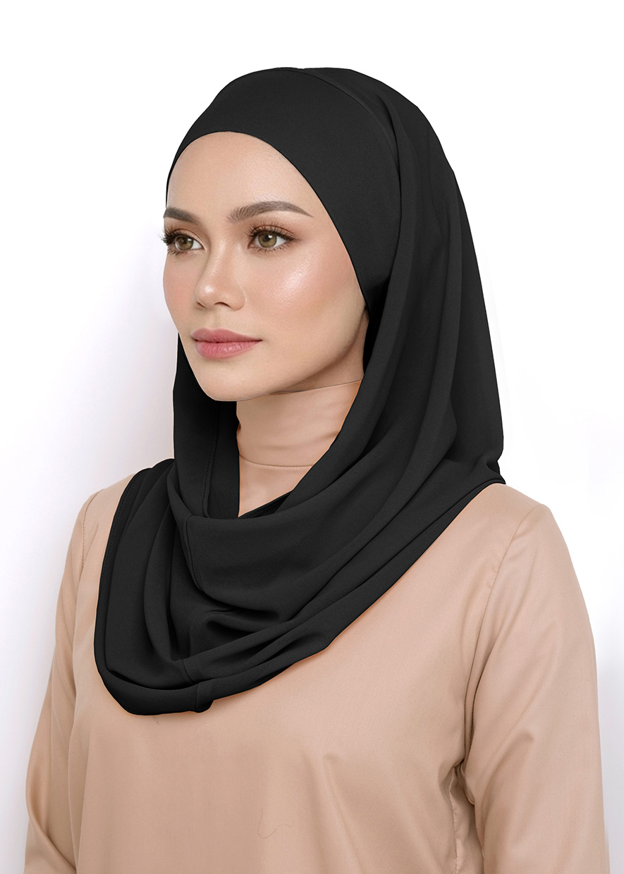 Andra Snood Turban "Lite Chiffon" - Black
