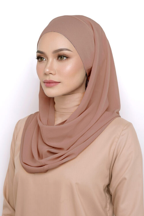 Andra Snood Turban "Lite Chiffon" - Caramel Brown