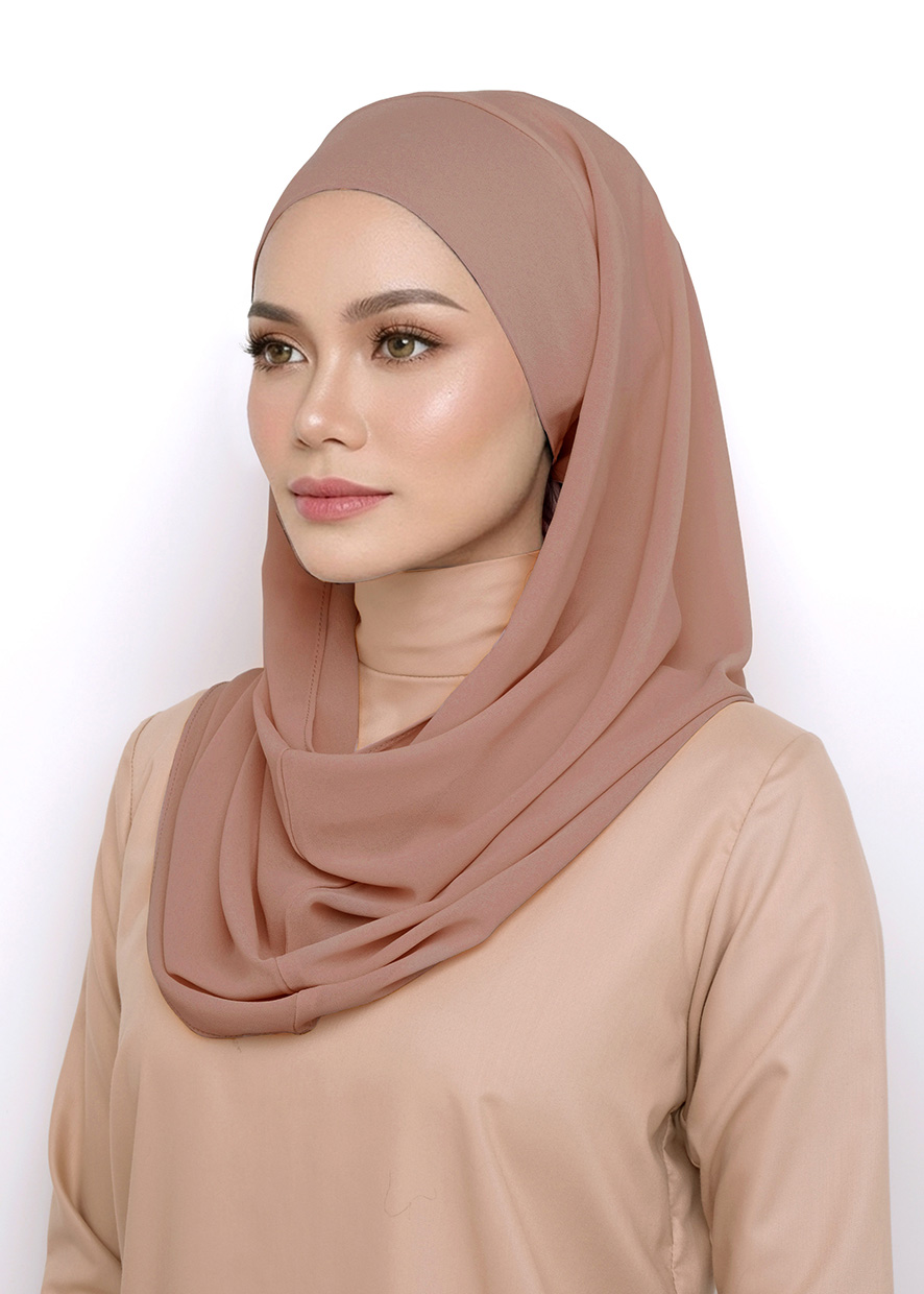 Andra Snood Turban "Lite Chiffon" - Caramel Brown