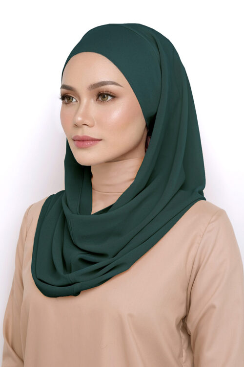 Andra Snood Turban "Lite Chiffon" - Midnite Green