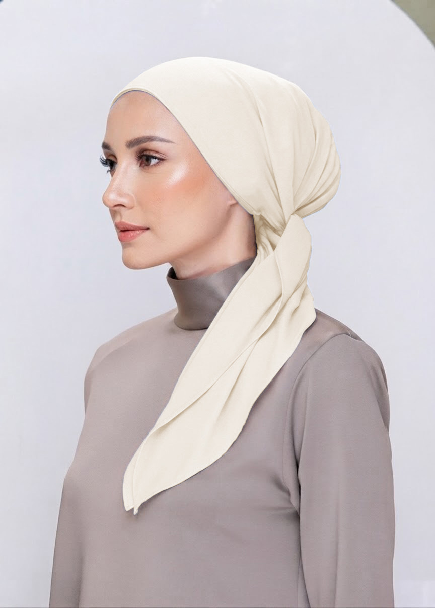 Lady Bonita Turban "Lite Chiffon" - Vanilla Cream