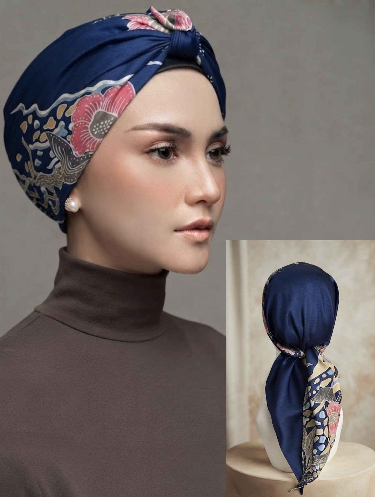Lamara Turban "Classy Batik" - Bayung Biru