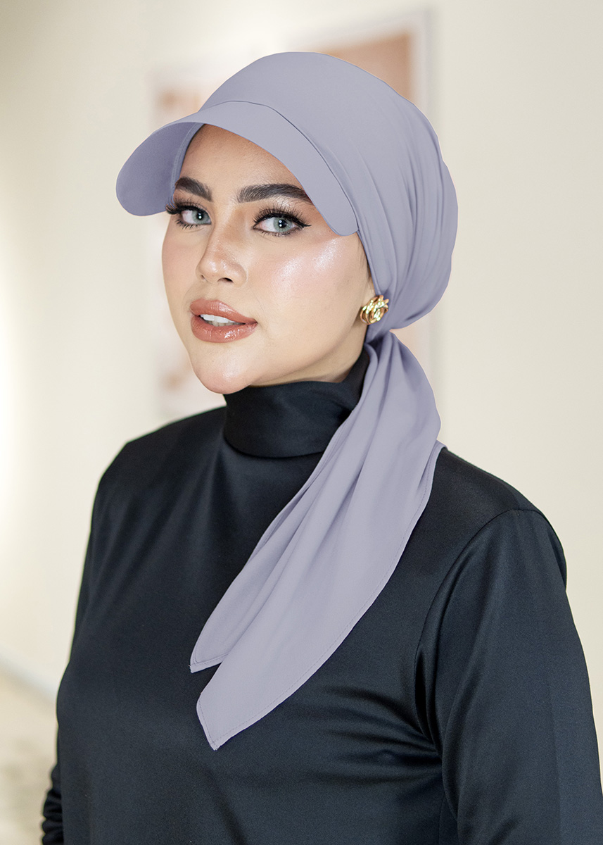 Laura Turban Cap "Premium Chiffon" - Cloudy Sky