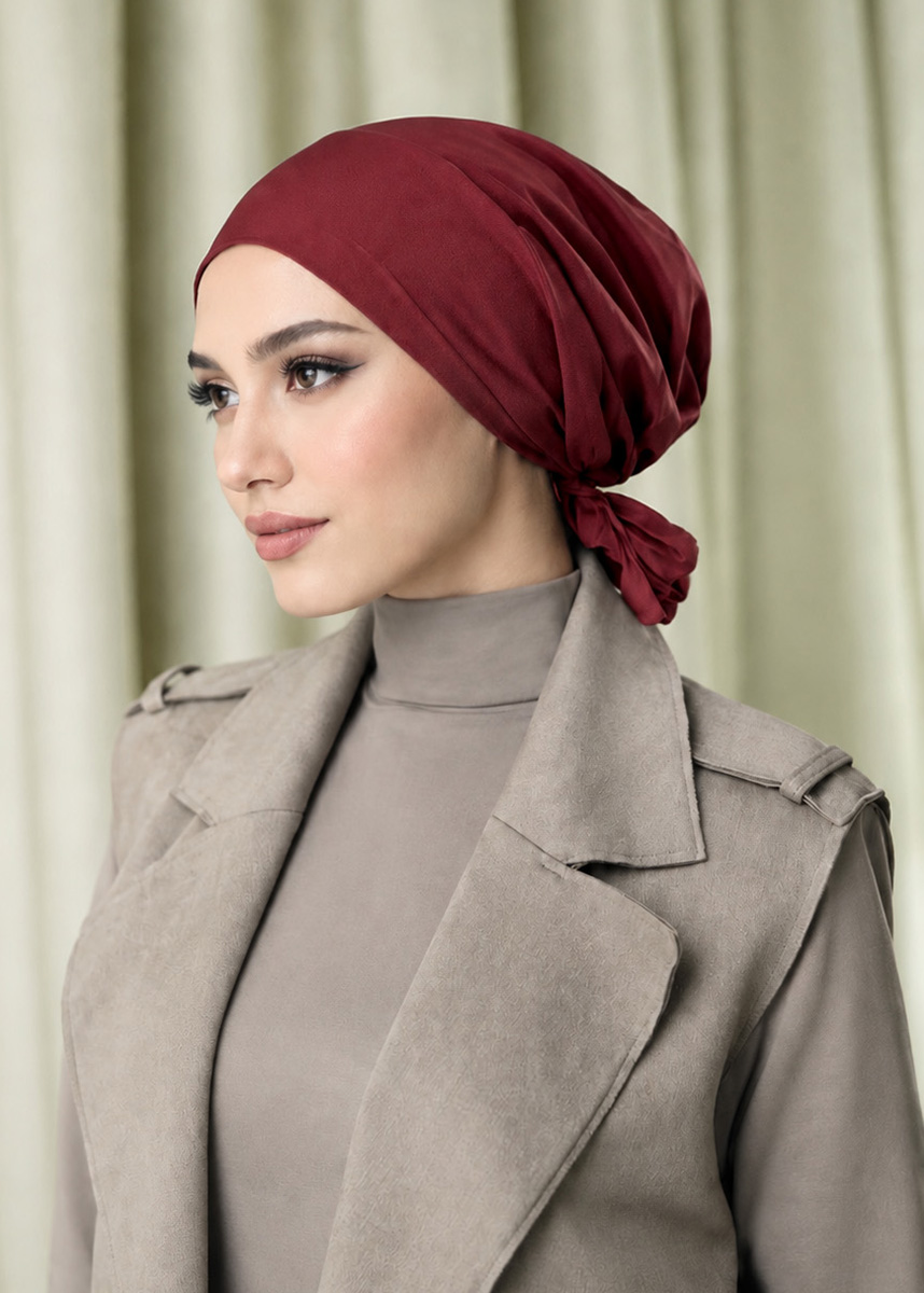 Naura Turban "Premium Satin" - Royal Maroon
