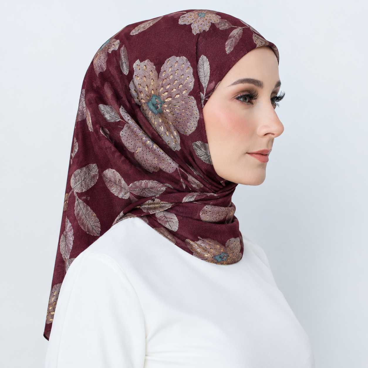 Tamara Hijab "Regal Series"- Maroon Fleur