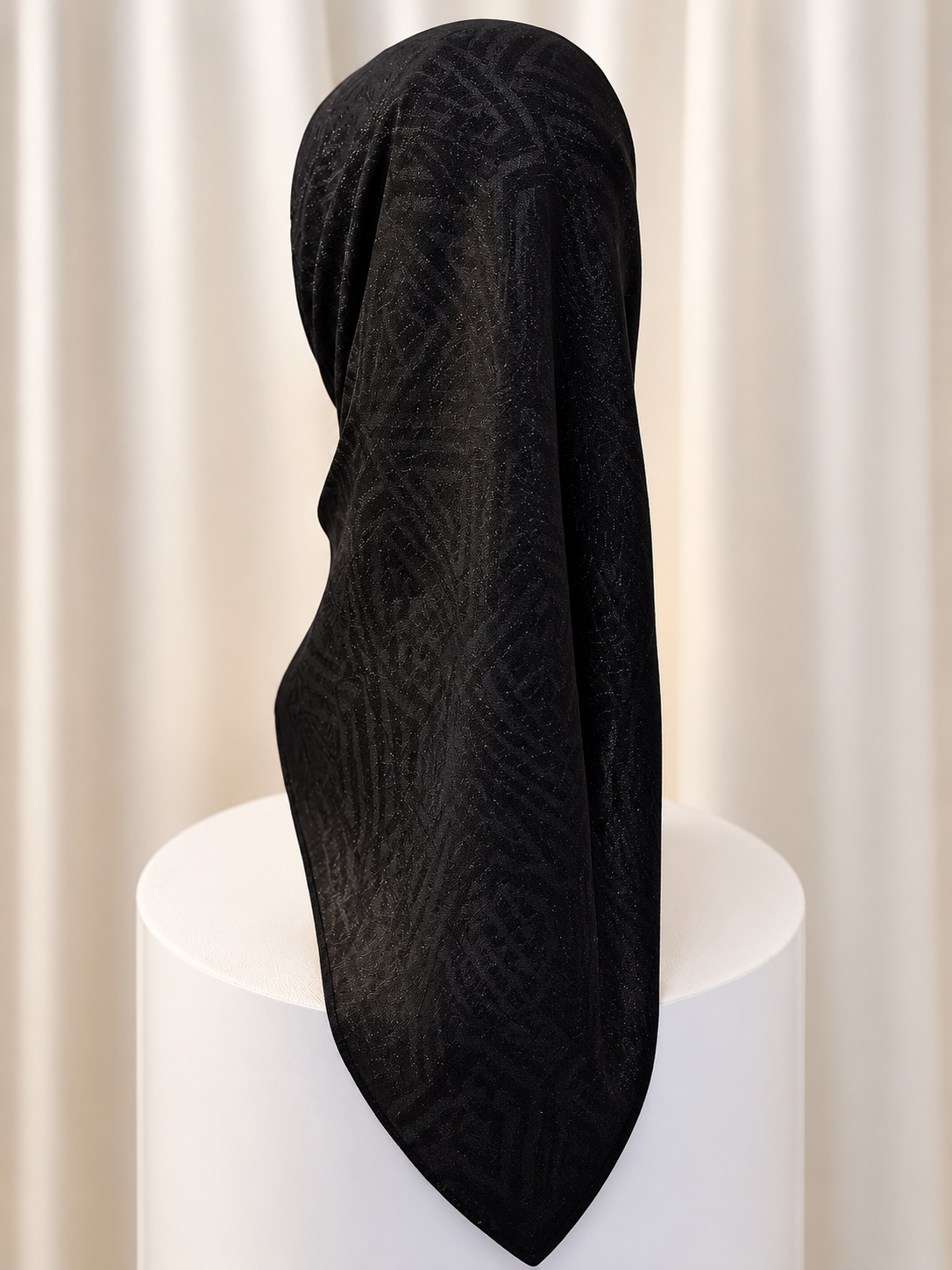 TAMARA HIJAB GLAMZ "Premium Sheer Chiffon" - MARIA BLACK - Image 3