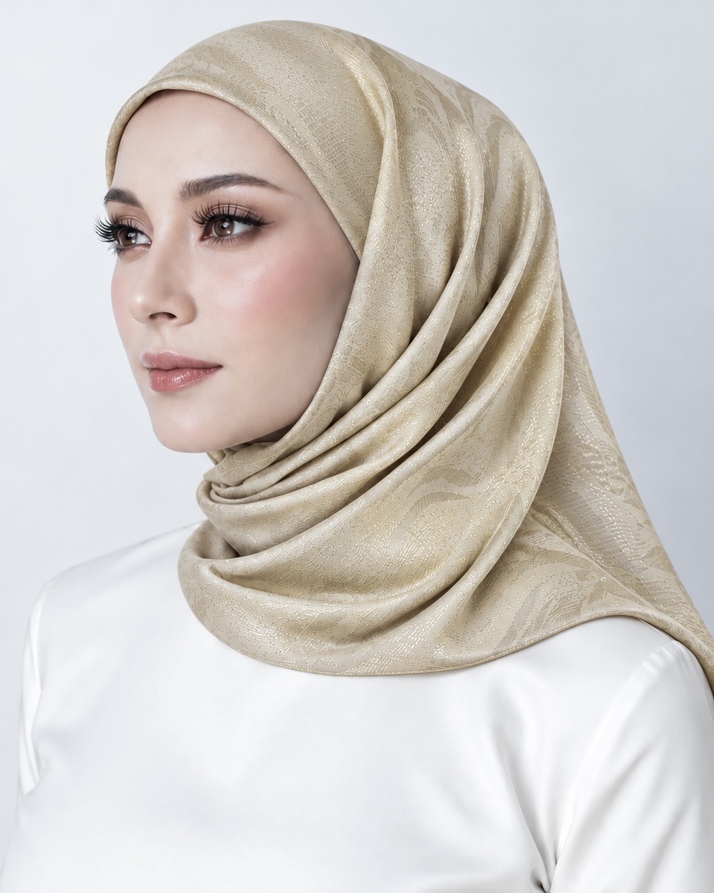 TAMARA HIJAB GLAMZ "Premium Sheer Chiffon" - BELLA BEIGE