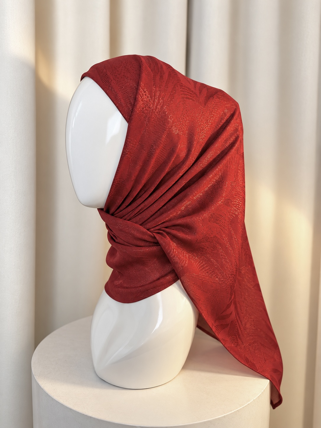 TAMARA HIJAB GLAMZ "Premium Sheer Chiffon" - RANIA RED - Image 2
