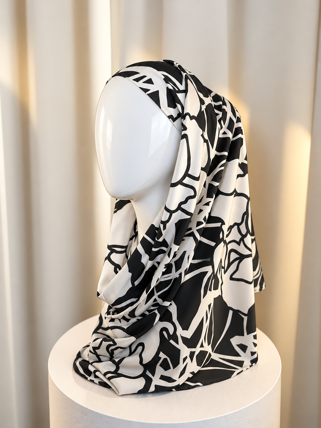 Andra Snood Turban "Abstract Series" - Noir Black - Image 2