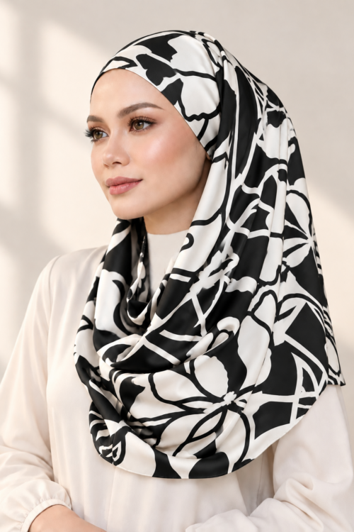 Andra Snood Turban "Abstract Series" - Noir Black