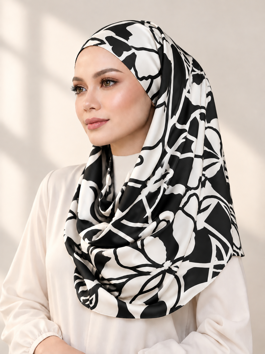 Andra Snood Turban "Abstract Series" - Noir Black