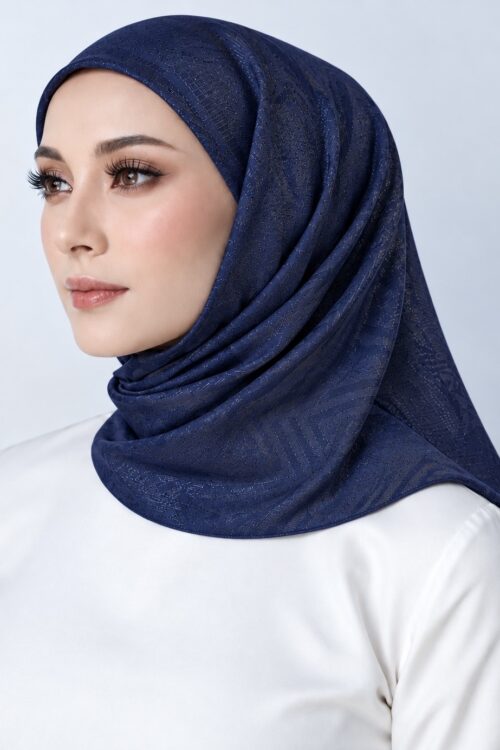 TAMARA HIJAB GLAMZ "Premium Sheer Chiffon" - ELISE BLUE