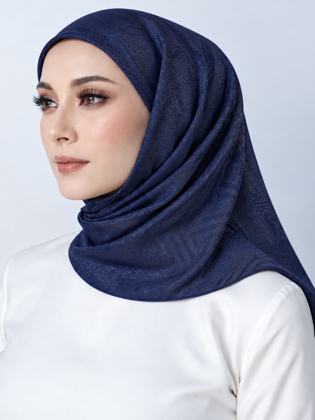 TAMARA HIJAB GLAMZ "Premium Sheer Chiffon" - ELISE BLUE