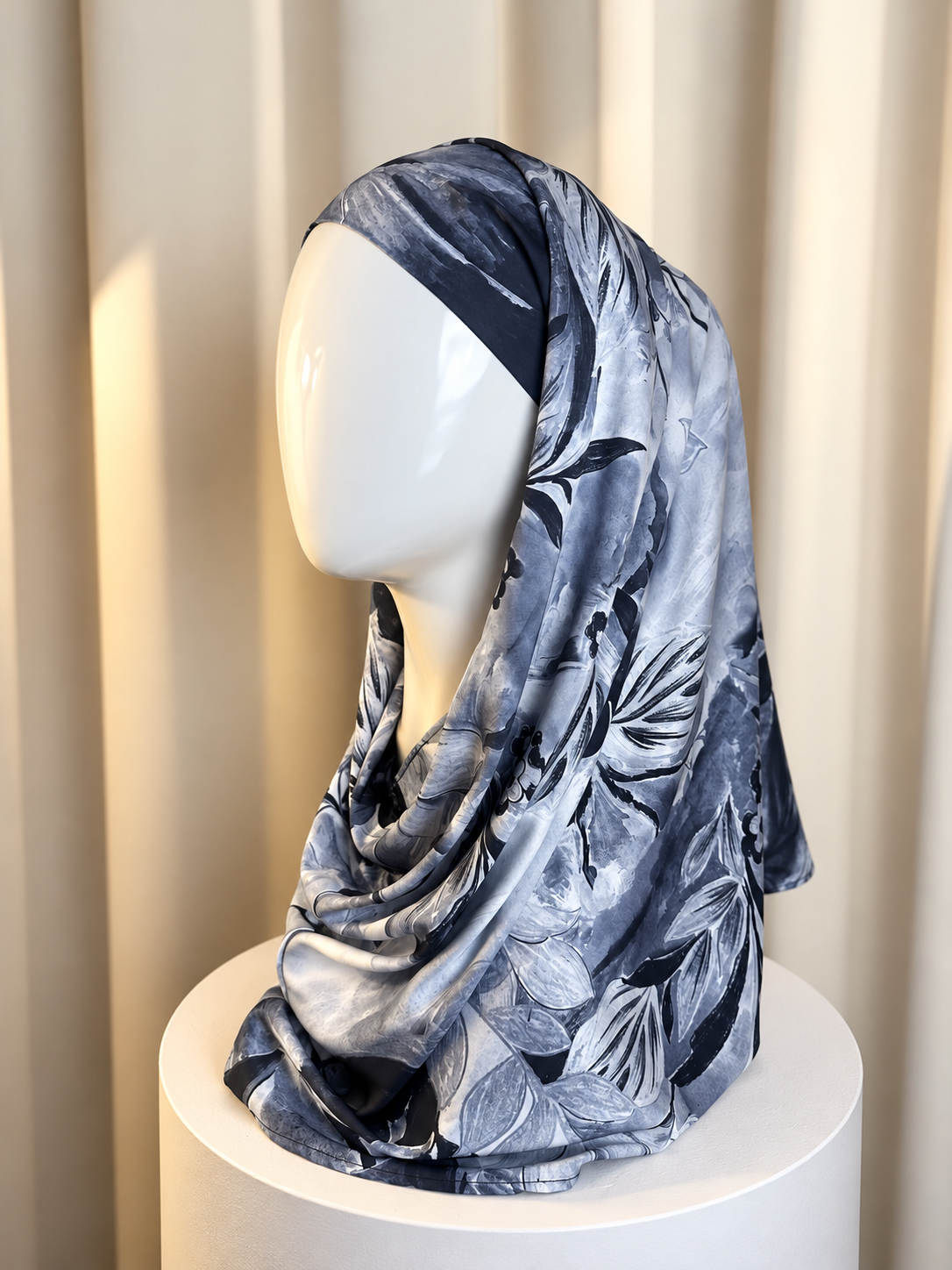 Andra Snood Turban "Abstract Series" - Bloom Grey - Image 2