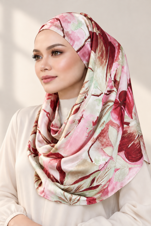 Andra Snood Turban "Abstract Series" - Petals Blush