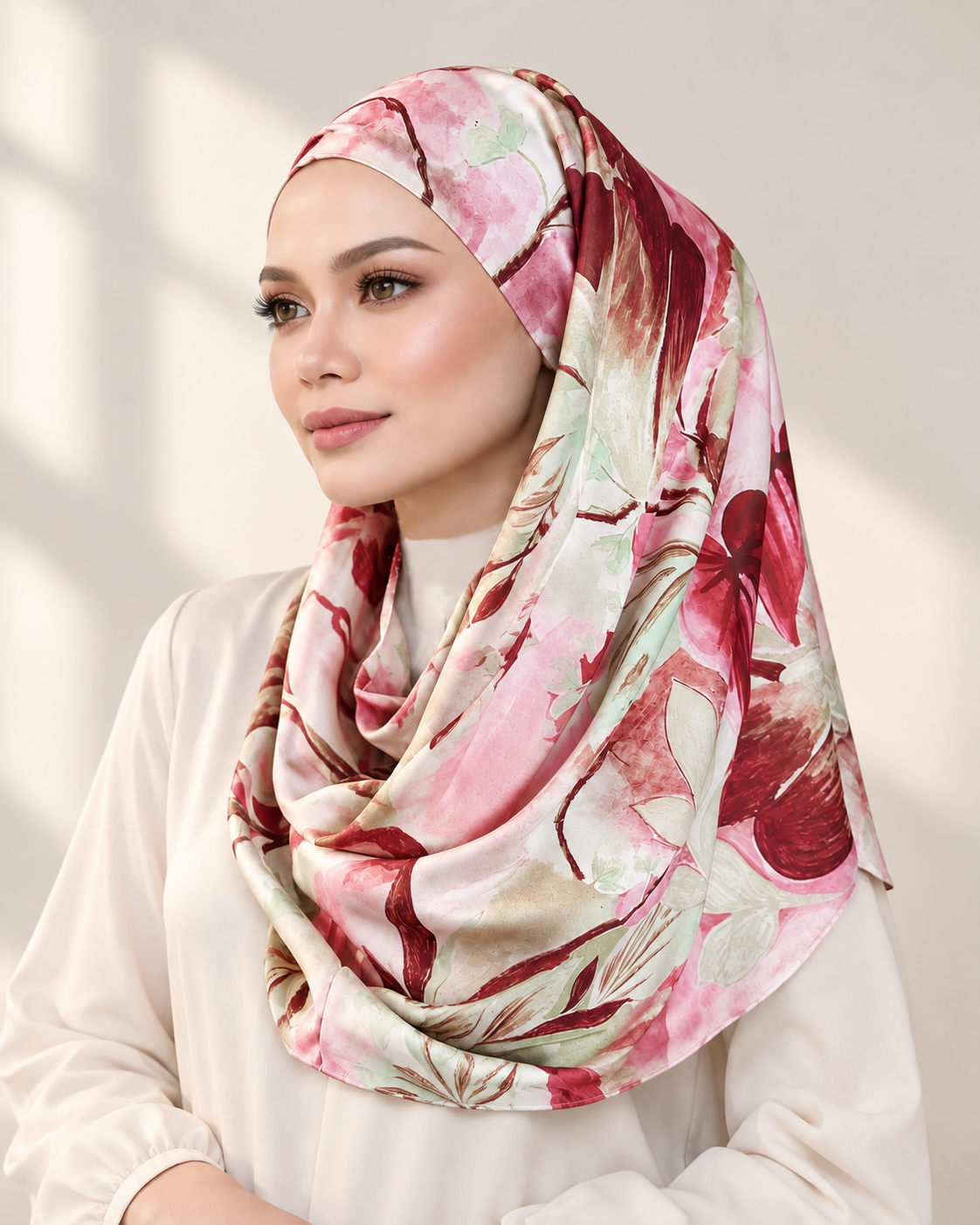 Andra Snood Turban "Abstract Series" - Petals Blush