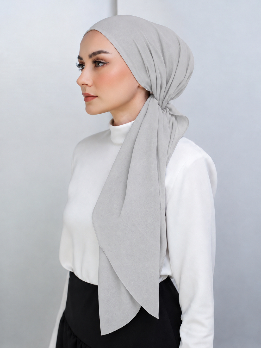 BONITA TURBAN "LITE CHIFFON" - Light Grey
