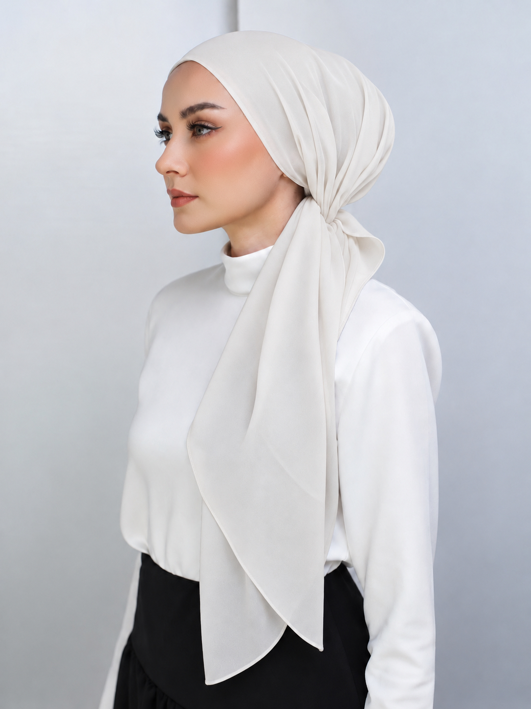 BONITA TURBAN "LITE CHIFFON" - Off White