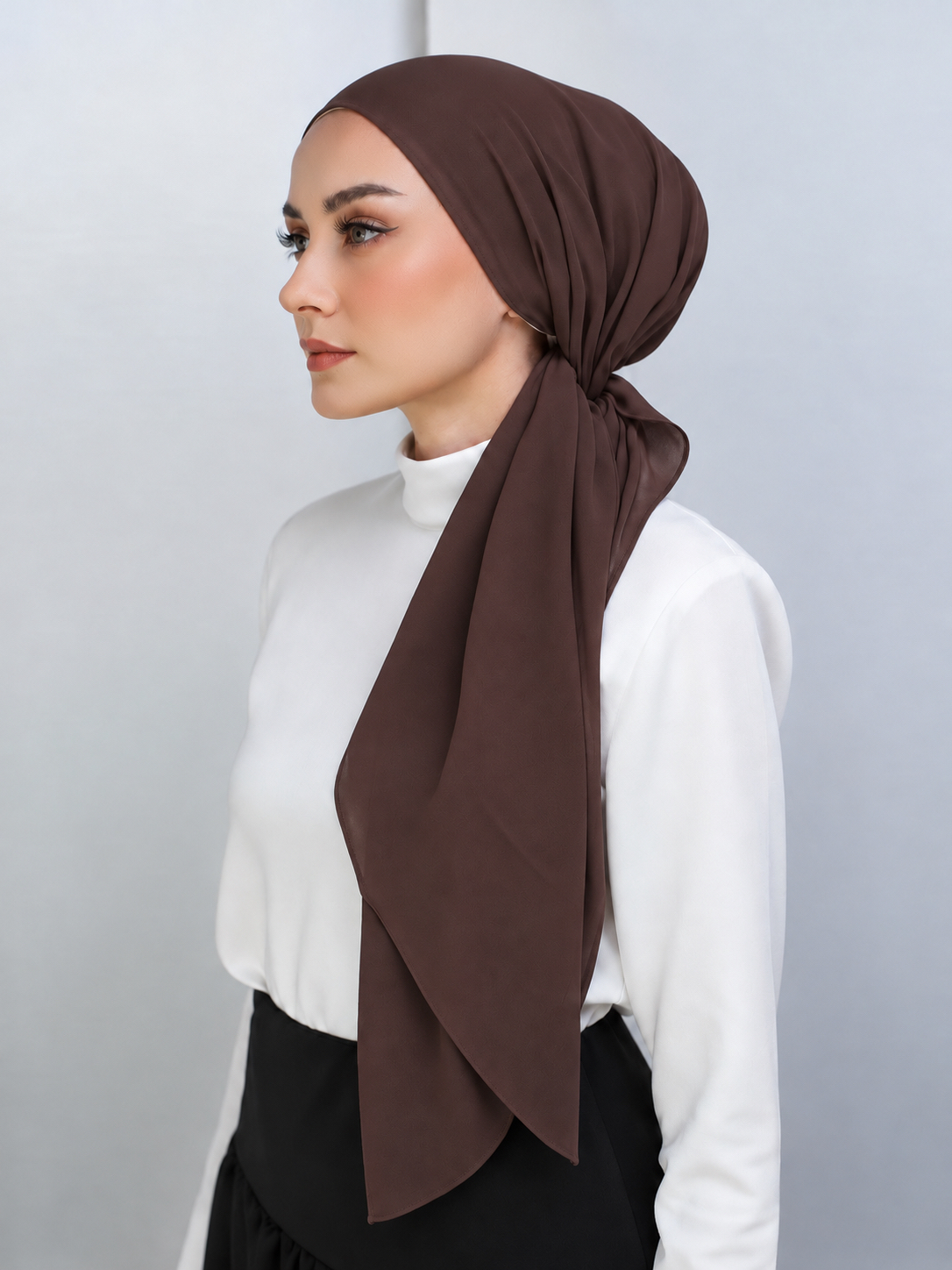BONITA TURBAN "LITE CHIFFON" - Dark Brown